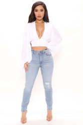 Great Stretch Curvy Skinny Jeans - Light Blue Wash Ins Street